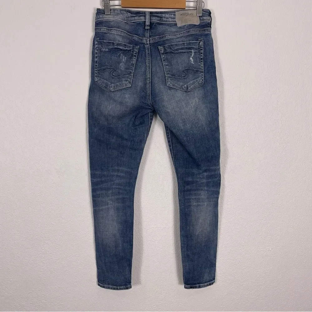 Silver Mazy Ankle Skinny Jeans‎ Size 28